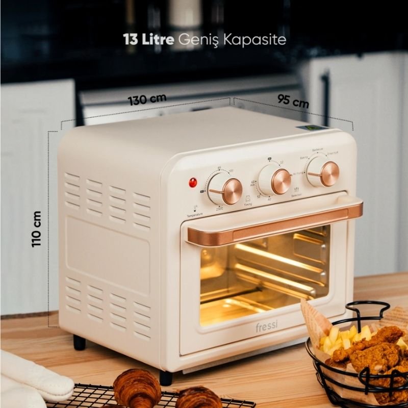 Fressi AF-01 13 lt Retro Mini Fırın 3